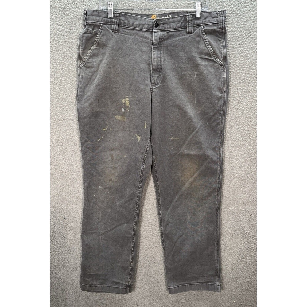 Carhartt Pants Mens 38x32 Gray Duck Canvas Workwear Grunge Skater Chore Barn *‎